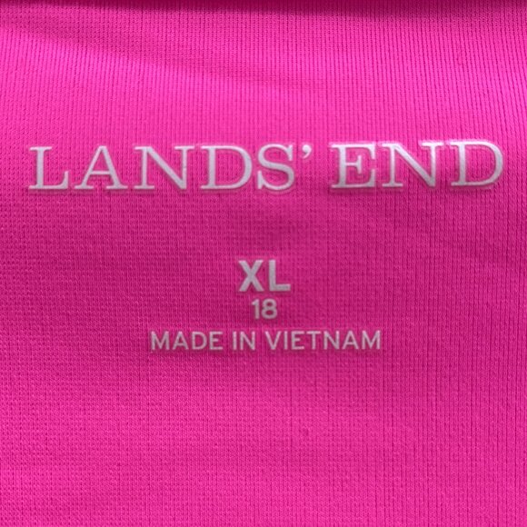 Lands End Long Sleeve Rash Guard Sz XL Barbie Hot Pink Swim Beach Vacation UPF - Picture 7 of 8